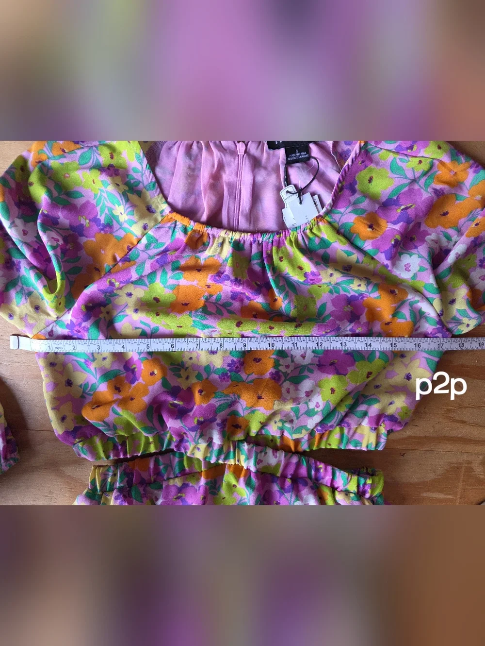 Sanctuary Floral Two Piece Set Purple Orange Green Floral #DR4 - Picture 10 of 11